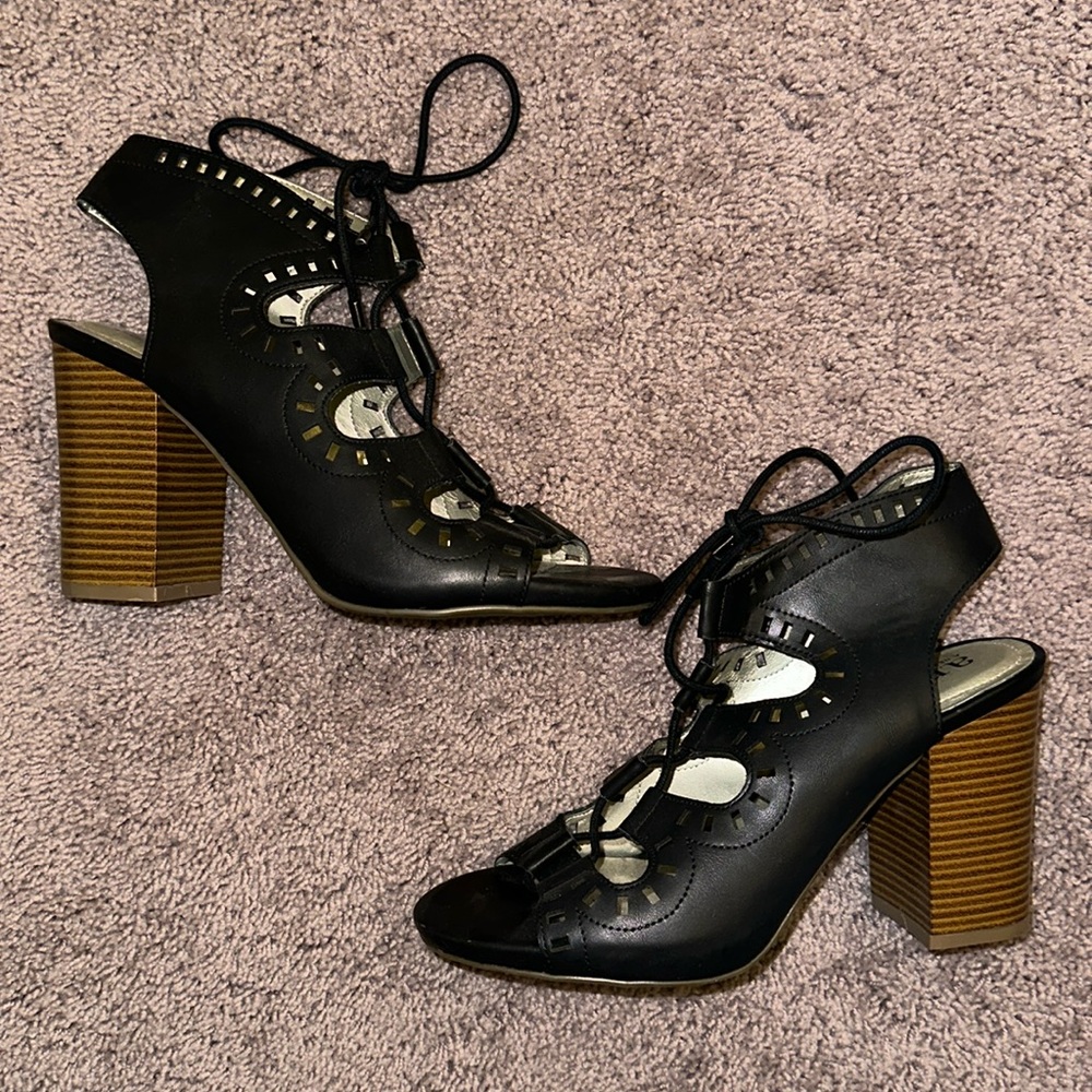Women’s Black Ana Ravi Open Toe High Heels